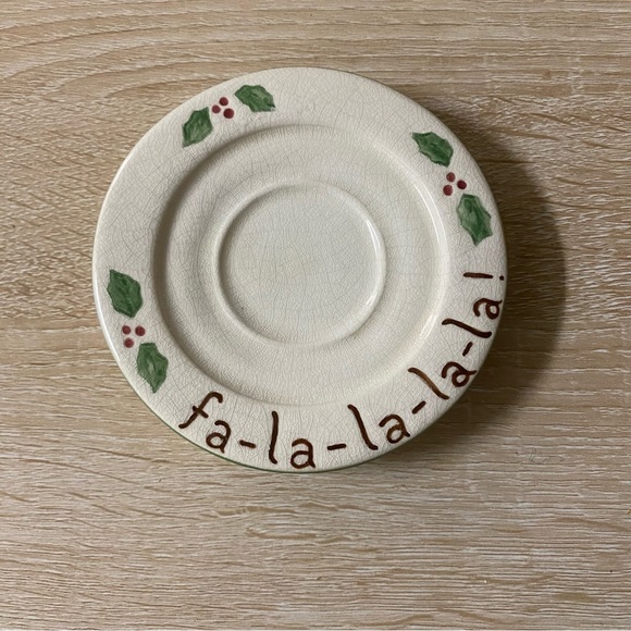 Vintage Russ Berrie Decorative Plate Saucer Christmas Holiday Holly Berry NWT - Picture 2 of 6